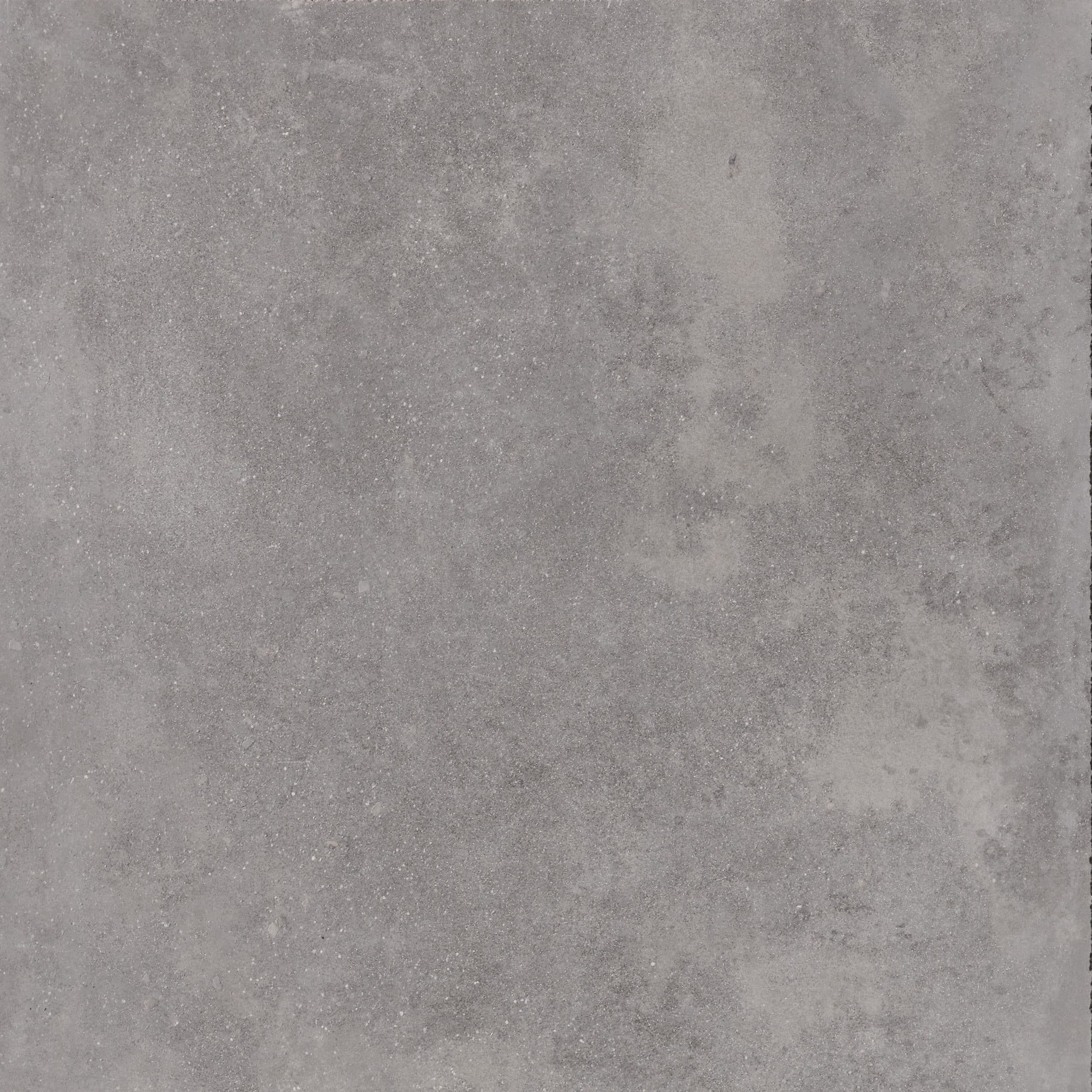 A polished stone countertop in shades of gray with subtle veining patterns.
