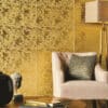 Original Style Glassworks Honfleur Gold GW-HGL6030, a portrait view of decorative glass tiles with a golden hue.