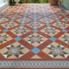 Original Style VFT Blenheim pattern with Telford border in Red, Blue, Buff, Brown, and White