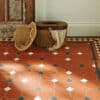 Original Style VFT Harrogate pattern with modified Kingsley border in Red, Black, and White