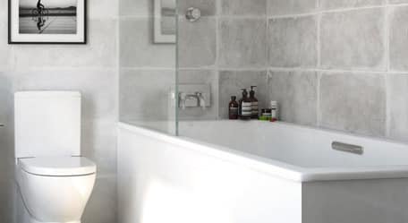 Waterproof feature image showcasing a bathroom with modern tile and stone design