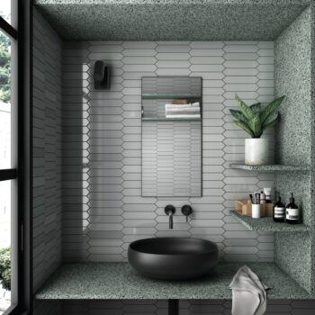 SUPERDEAL 25 x 5cm Rockingham Quick Silver Hexagon Gloss