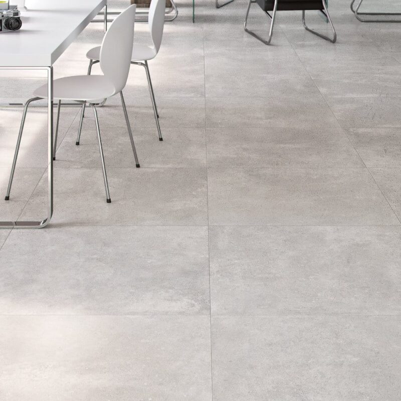 Liberty White ceramic tile with a delicate, textured pattern