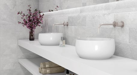2020 Trends feature image showcasing various tile and stone designs.