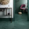 Image of Wareham Viridian Green tile, showcasing its vibrant green color and glossy finish