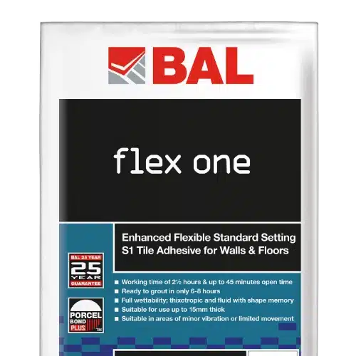 Image of a wide variety of adhesive products for tiling and stone work