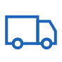 Delivery Icon - A small truck carrying a package, representing quick and efficient delivery service.
