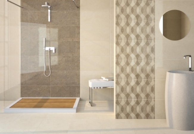 Beautifully patterned ceramic tile in shades of blue and white